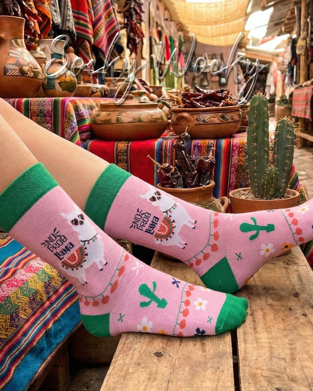 No Prob Llama Socks Funny Animal Series